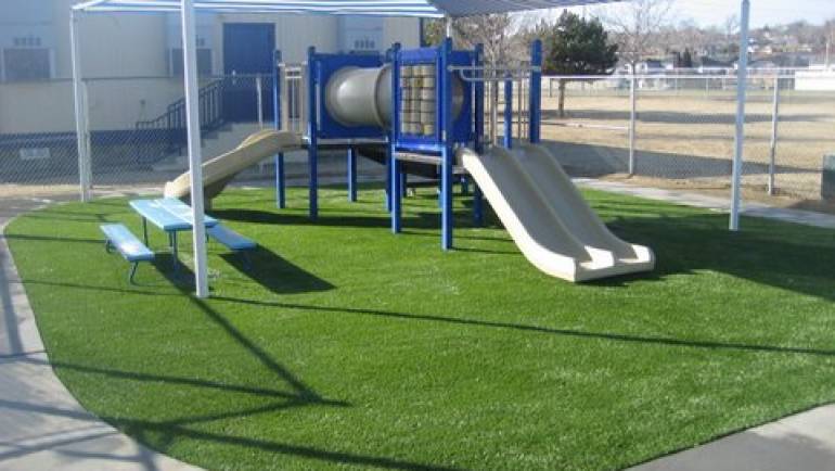 Playground, Artificial Turf, and Shade Awning Shelter
